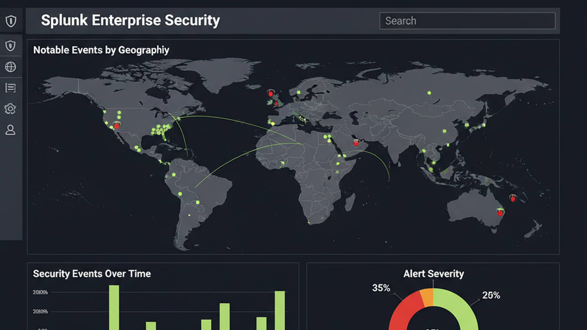 Splunk Enterprise Security SIEM Dashboard